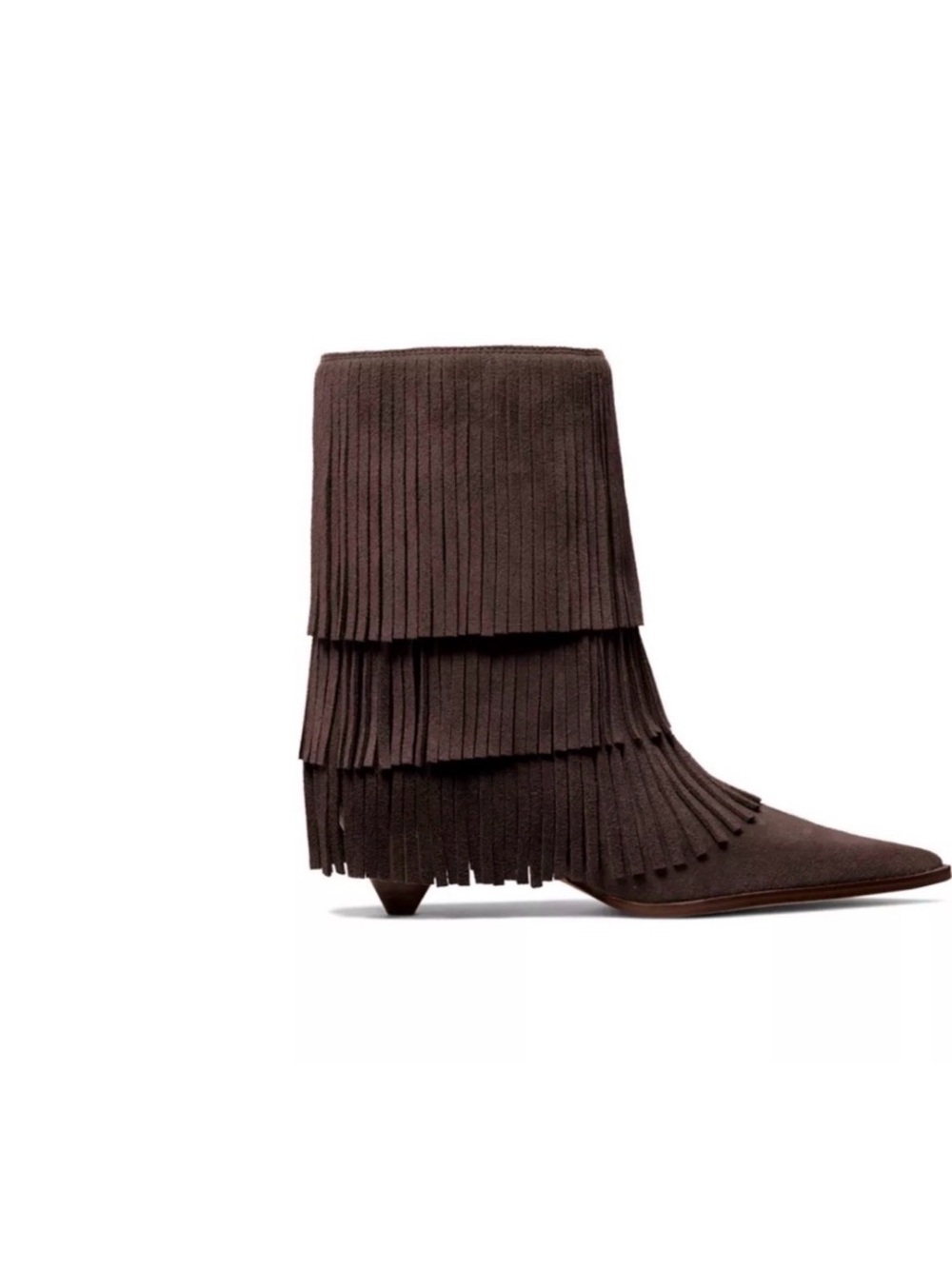 Michael Kors Jayla Fringe Suede Heeled Bootie  Sz 7 NWT